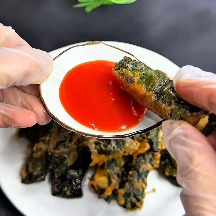 Đậu phụ cuốn lá lốt chấm tương ớt
