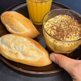 Bánh mì kem trứng cacao đánh cách thủy