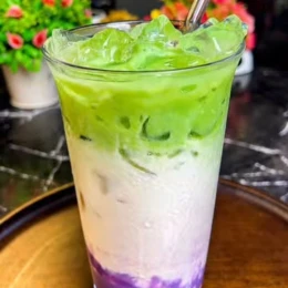 Công thức và cách làm món matcha latte khoai môn