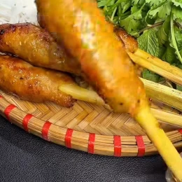 Công thức và cách làm món nem lụi sả nướng nồi chiên không dầu