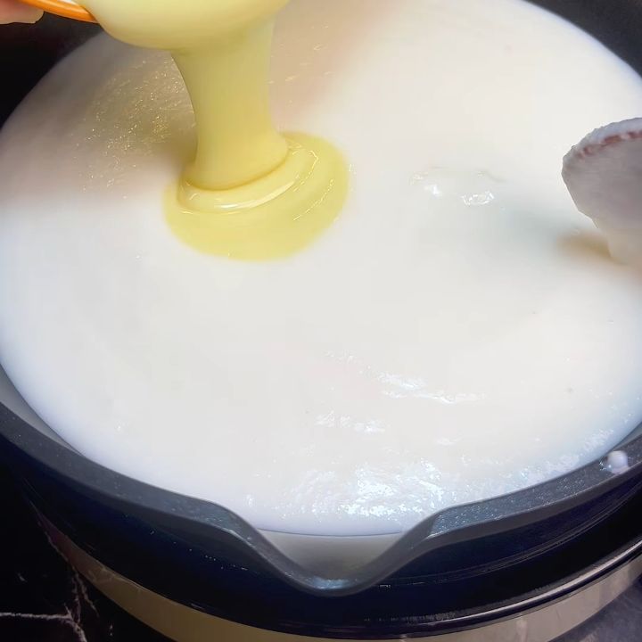 Nấu với sữa đặc