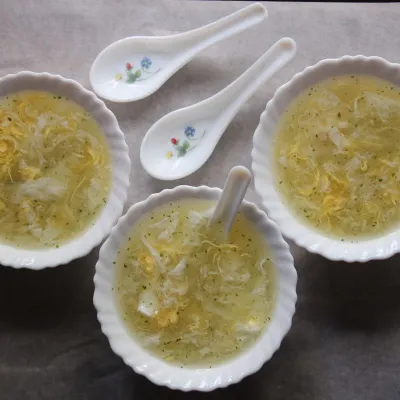 Canh trứng thịt cà chua