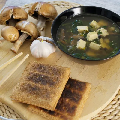 Canh nấm đậu hũ chay