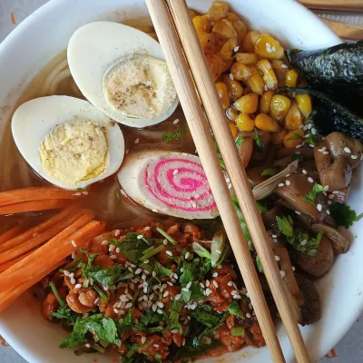 Công thức và cách làm món ramen chay