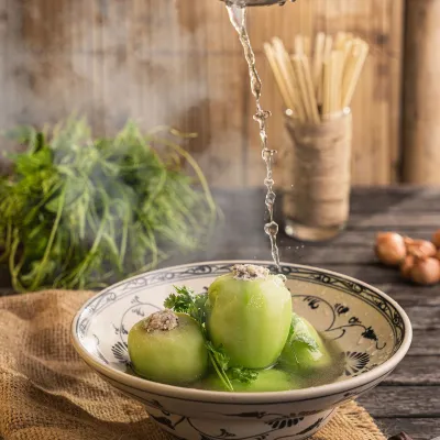 Canh bầu nhồi nấm