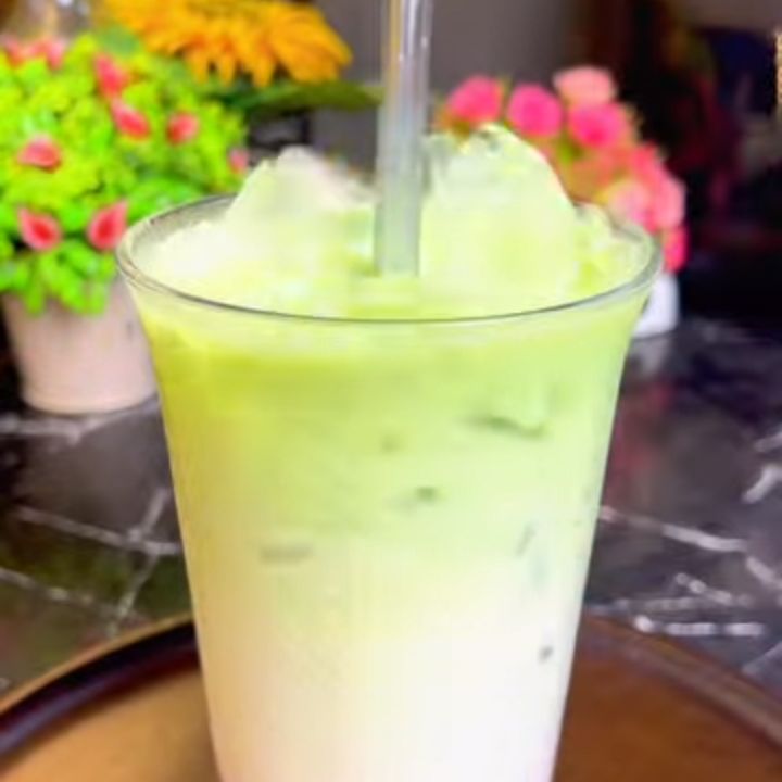 matcha latte khoai môn 3 tầng